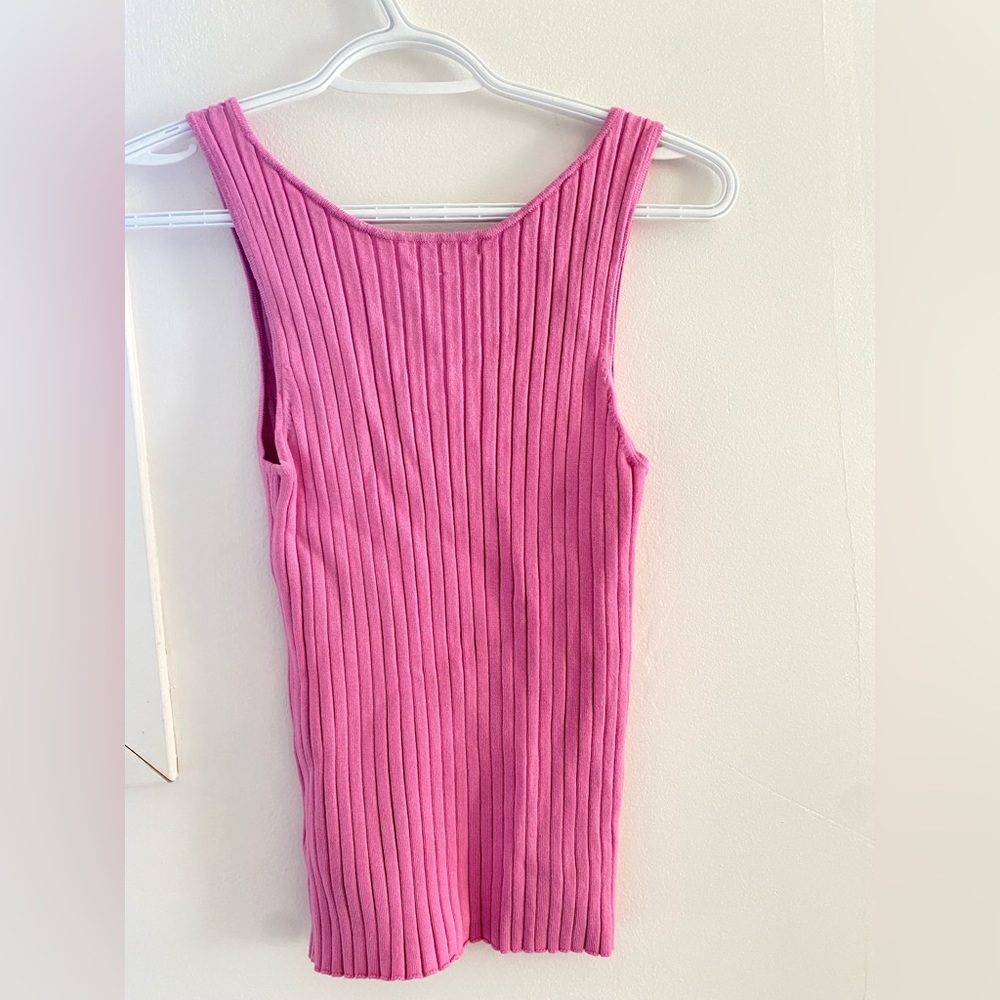 525 Pink Stretchy Ribbed Tank Top - Picture 5 of 6